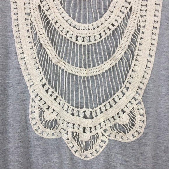 Living Doll Top Womens Med Crochet Yoke Elastic Waist Dolman Sleeves Scoop Neck - Picture 4 of 6